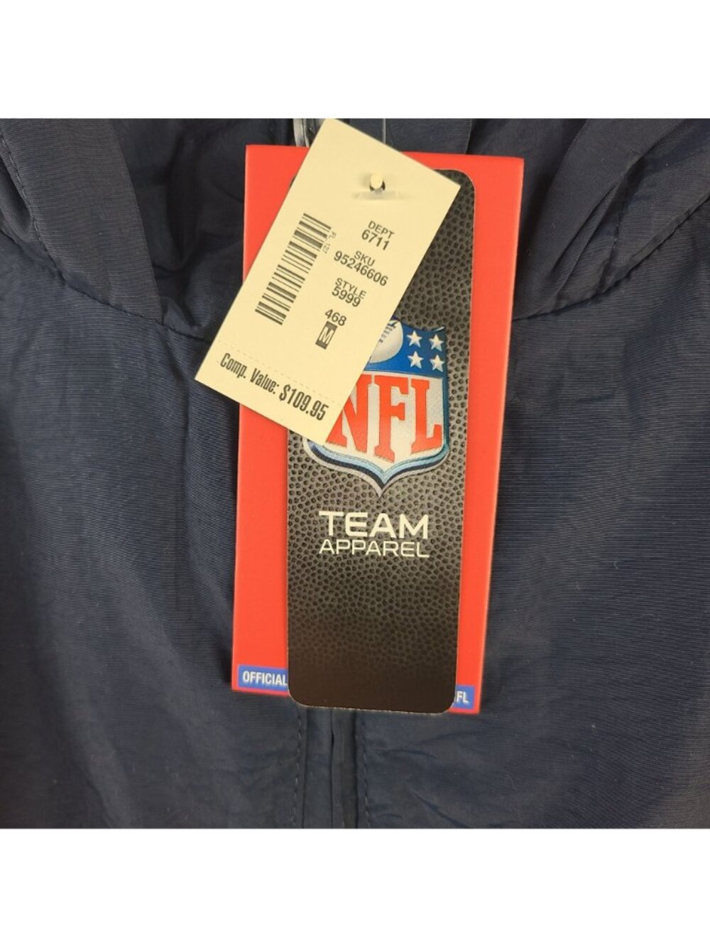 NEW Chicago Bears NFL Team Apparel Pullover Half-Zip Hooded Jacket Sz M - Picture 2 of 11